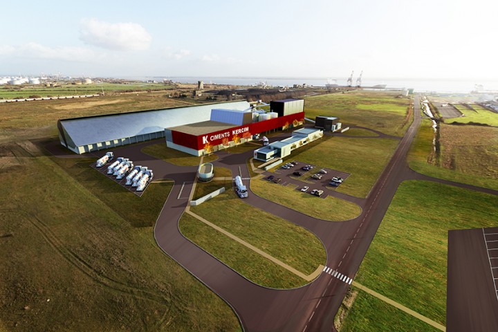 Aménagement cimenterie Kercim vue aérienne par Patrick Brossollet IDEAS